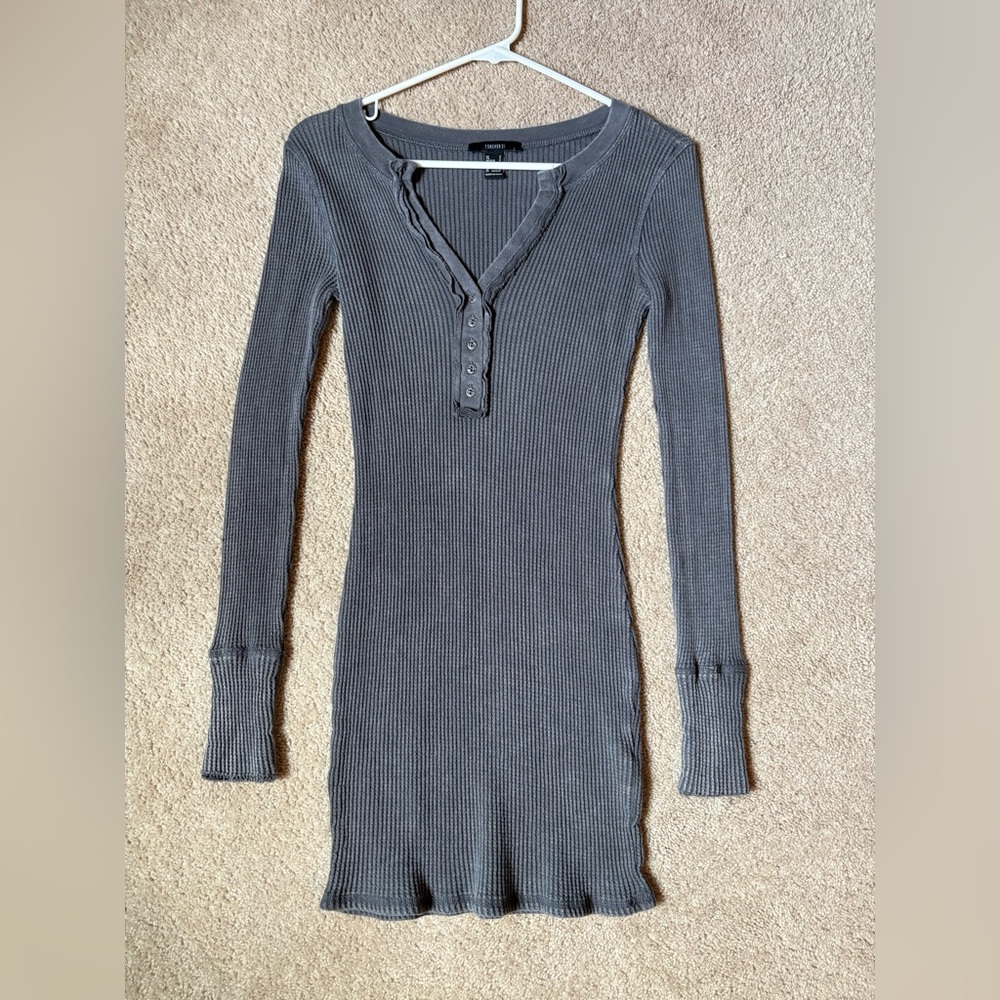 Forever 21 Charcoal Textured Knit Dress